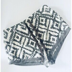 Free People Movement Women's M Where the Wind Blows Jacquard Shorts Gray White